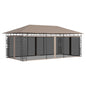 JUNG Vida Pavillon mit Moskitonetz 6x3x2,73 m Taupe 180 g/m²