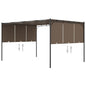 JUNG Vida Gartenpavillon mit Seitenvorhang 4x3x2,25 m Taupe
