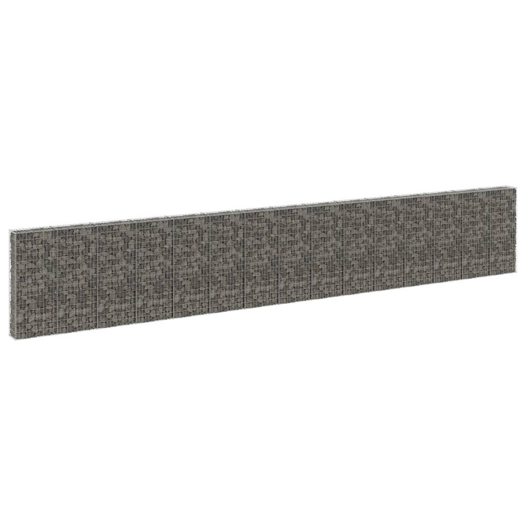 JUNG Vida Gabionenwand mit Abdeckung Verzinkter Stahl 900x30x150 cm