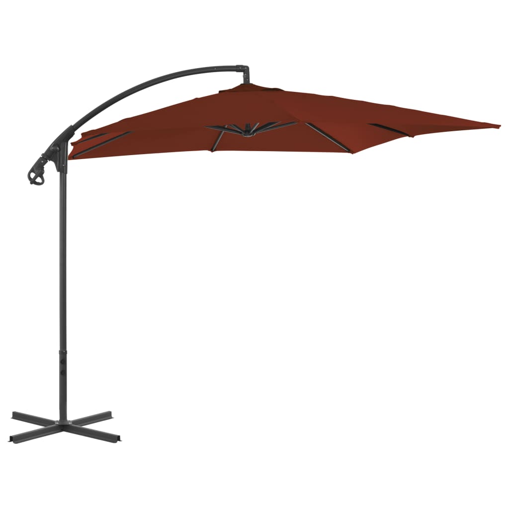 JUNG Vida Ampelschirm mit Stahl-Mast 250x250 cm Terrakotta