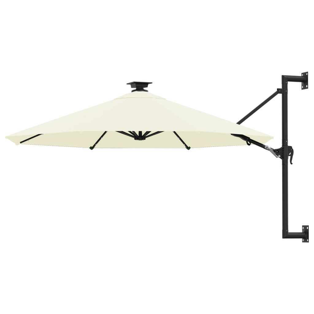 JUNG Vida Sonnenschirm zur Wandmontage mit LEDs 300 cm Sandweiß
