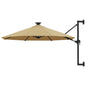JUNG Vida Sonnenschirm zur Wandmontage mit LEDs 300 cm Taupe