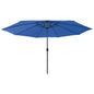 JUNG Vida Sonnenschirm mit LED-Beleuchtung 400 cm Azurblau