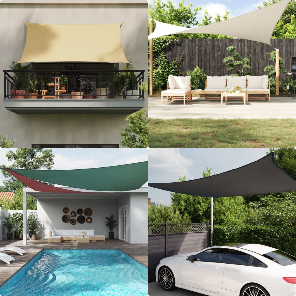 JUNG Vida Sonnensegel Oxford-Gewebe Rechteckig 6x7 m Braun
