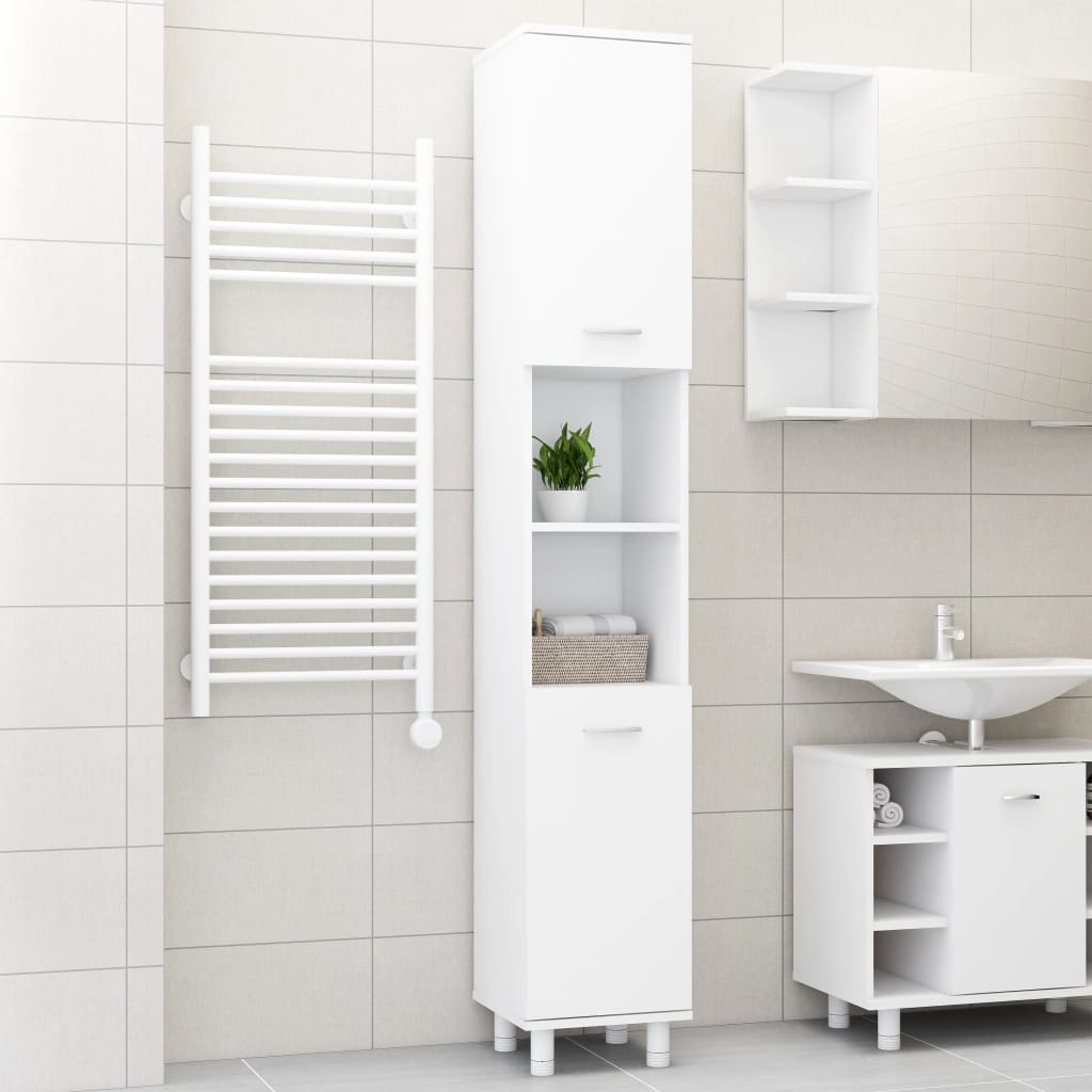 JUNG Vida Badezimmerschrank Weiß 30x30x179 cm Holzwerkstoff