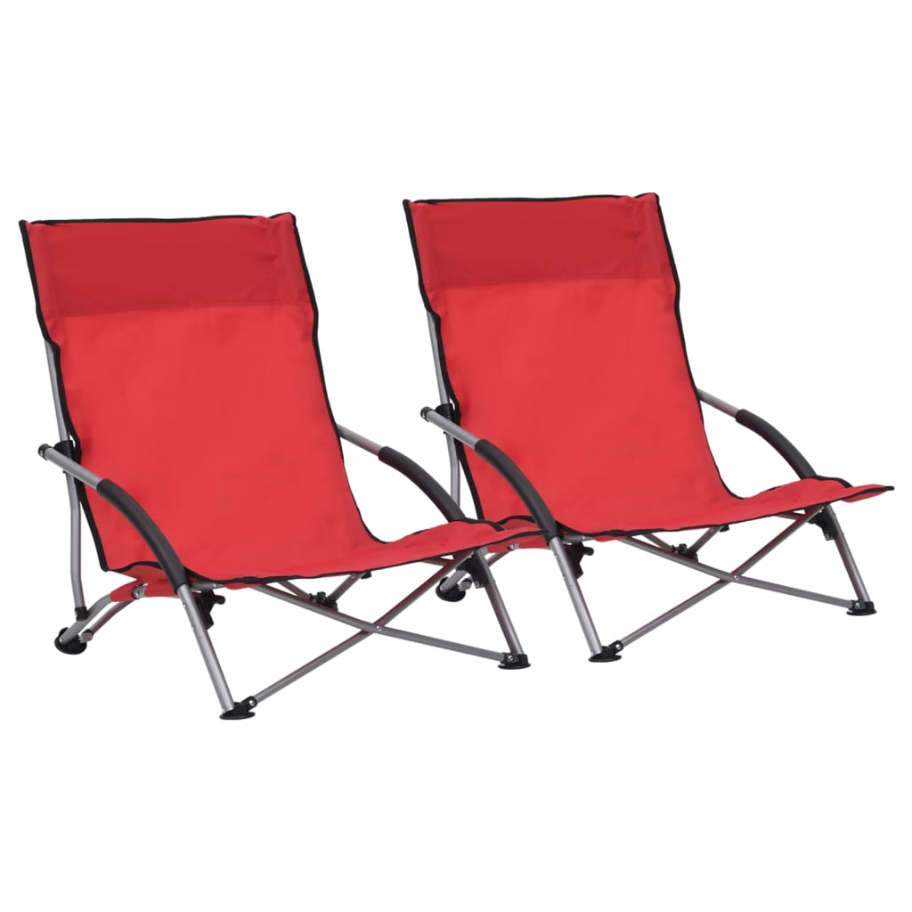 JUNG Vida Klappbare Strandstühle 2 Stk. Rot Stoff