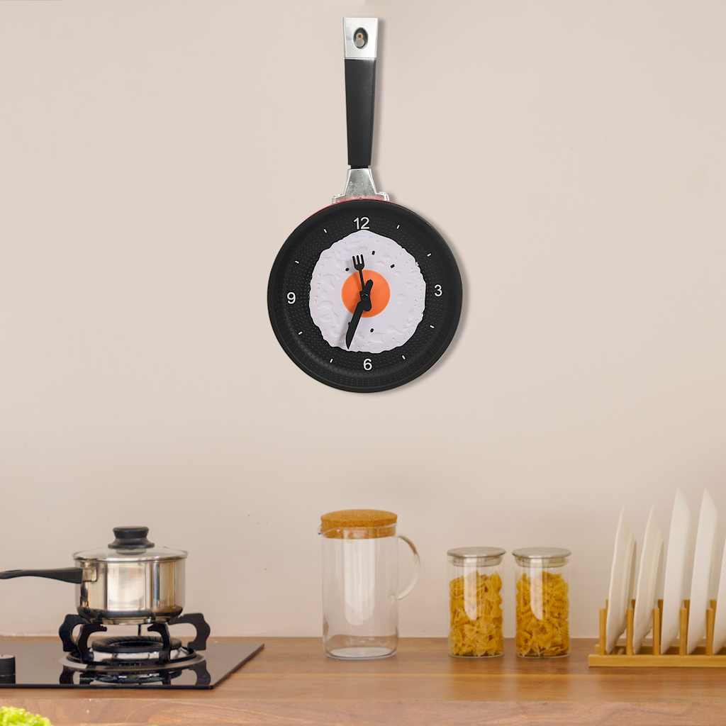 JUNG Vida Wanduhr mit Spiegelei-Pfannen-Design 18,8 cm