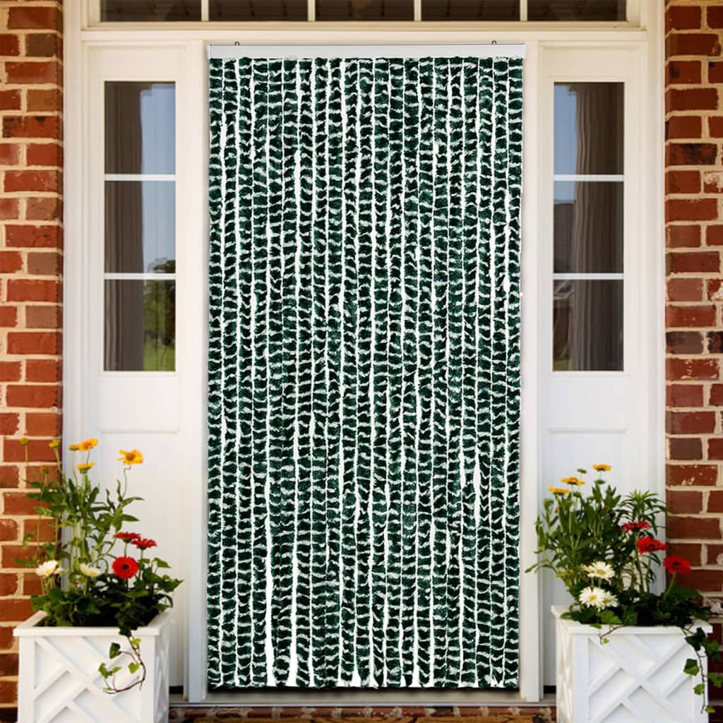 JUNG Vida Insektenschutz-Vorhang Grün und Weiß 90x220 cm Chenille