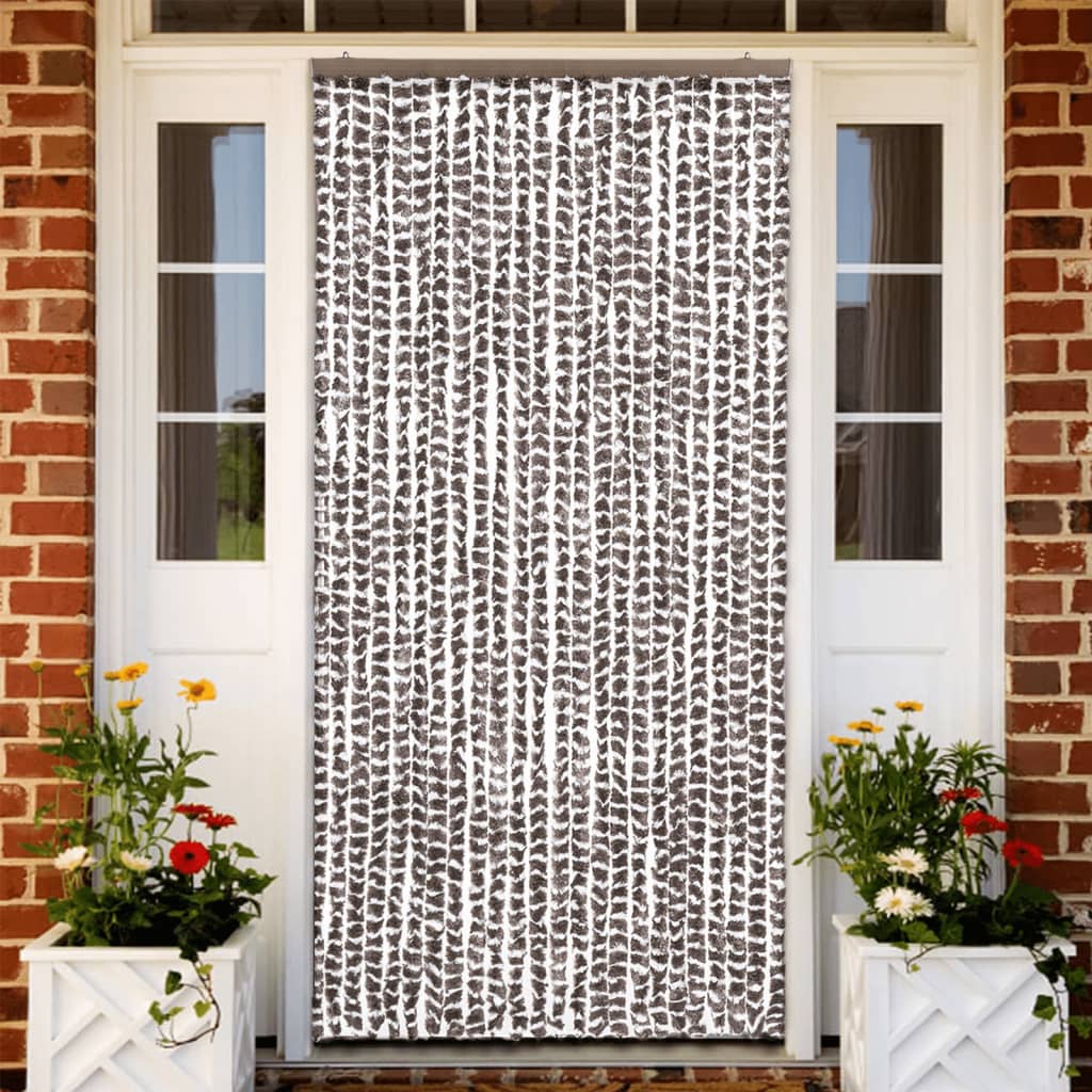 JUNG Vida Insektenschutz-Vorhang Taupe und Weiß 100x220 cm Chenille