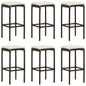 JUNG Vida Barhocker mit Kissen 6 Stk. Braun Poly Rattan