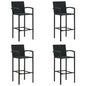 JUNG Vida Barhocker 4 Stk. Schwarz Poly Rattan