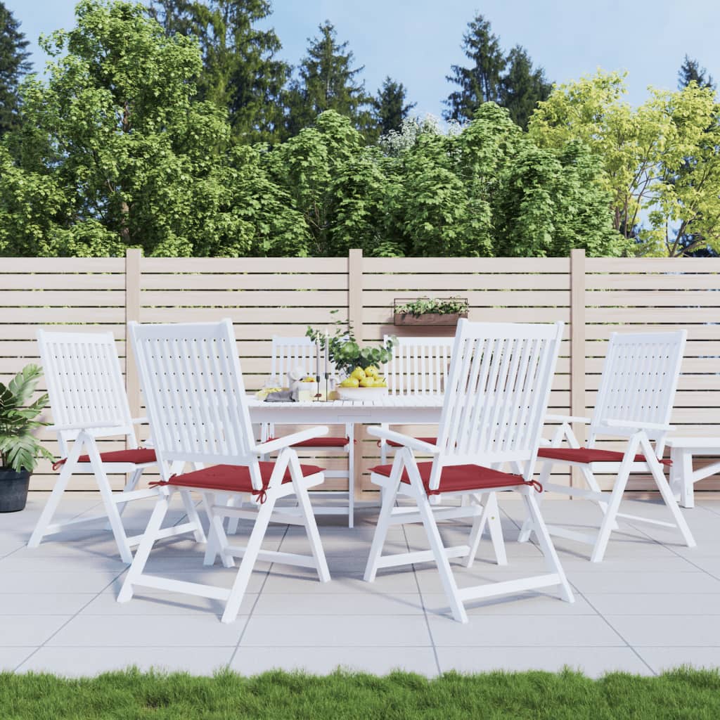 JUNG Vida Gartenstuhl-Kissen 6 Stk. Weinrot 50x50x4 cm Oxford-Gewebe