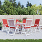 JUNG Vida Gartenstuhlauflagen für Hochlehner 6 Stk. Rot 120x50x3 cm Stoff