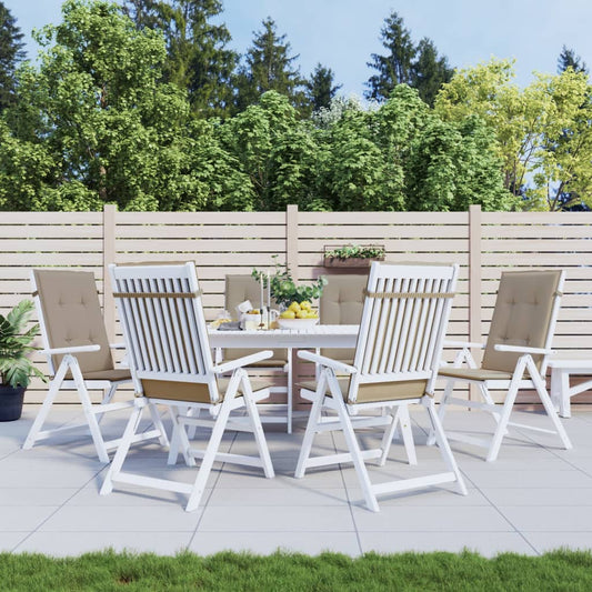 JUNG Vida Gartenstuhlauflagen für Hochlehner 6Stk. Taupe 120x50x3cm Stoff