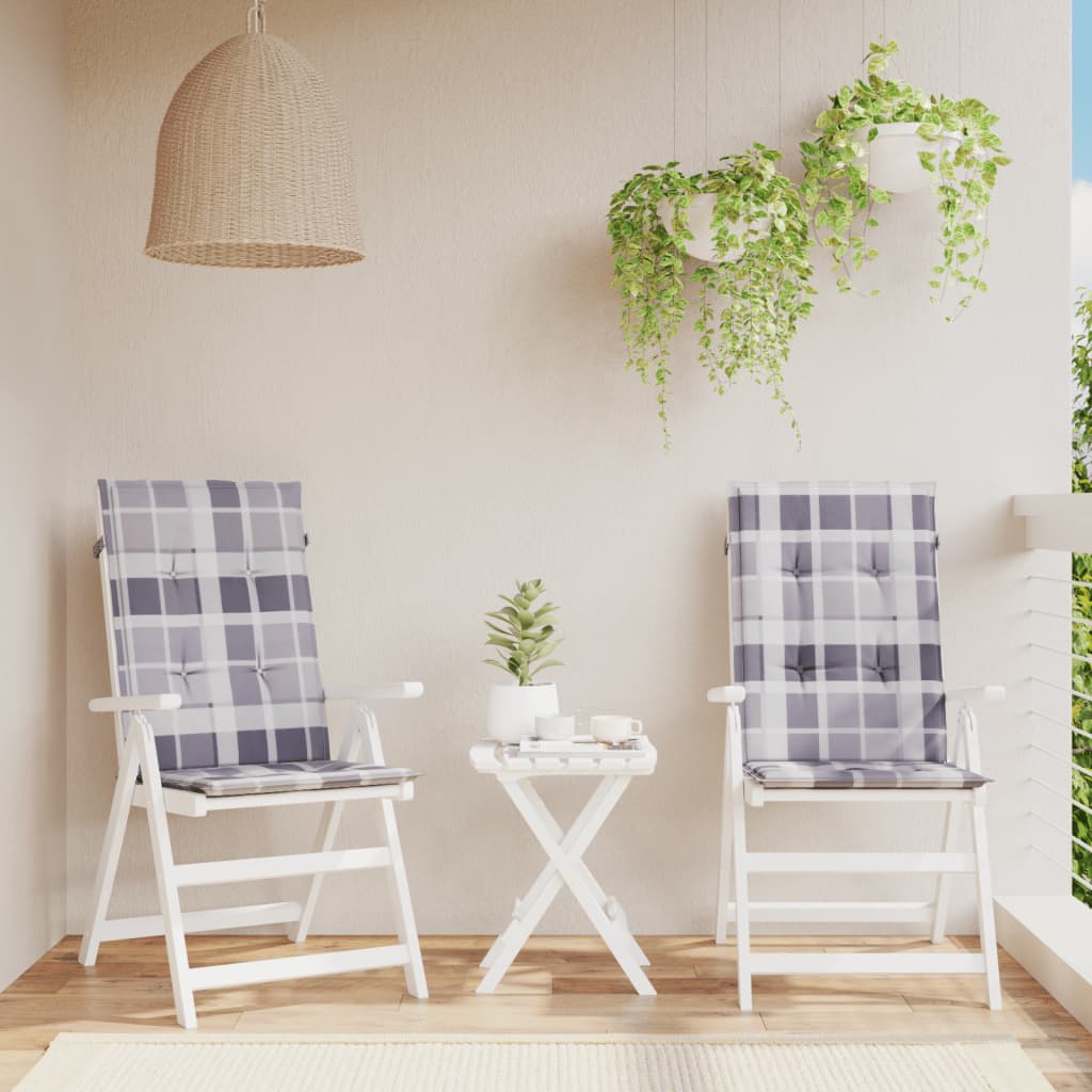 JUNG Vida Gartenstuhlauflagen für Hochlehner 2 Stk. 120x50x3cm Stoff