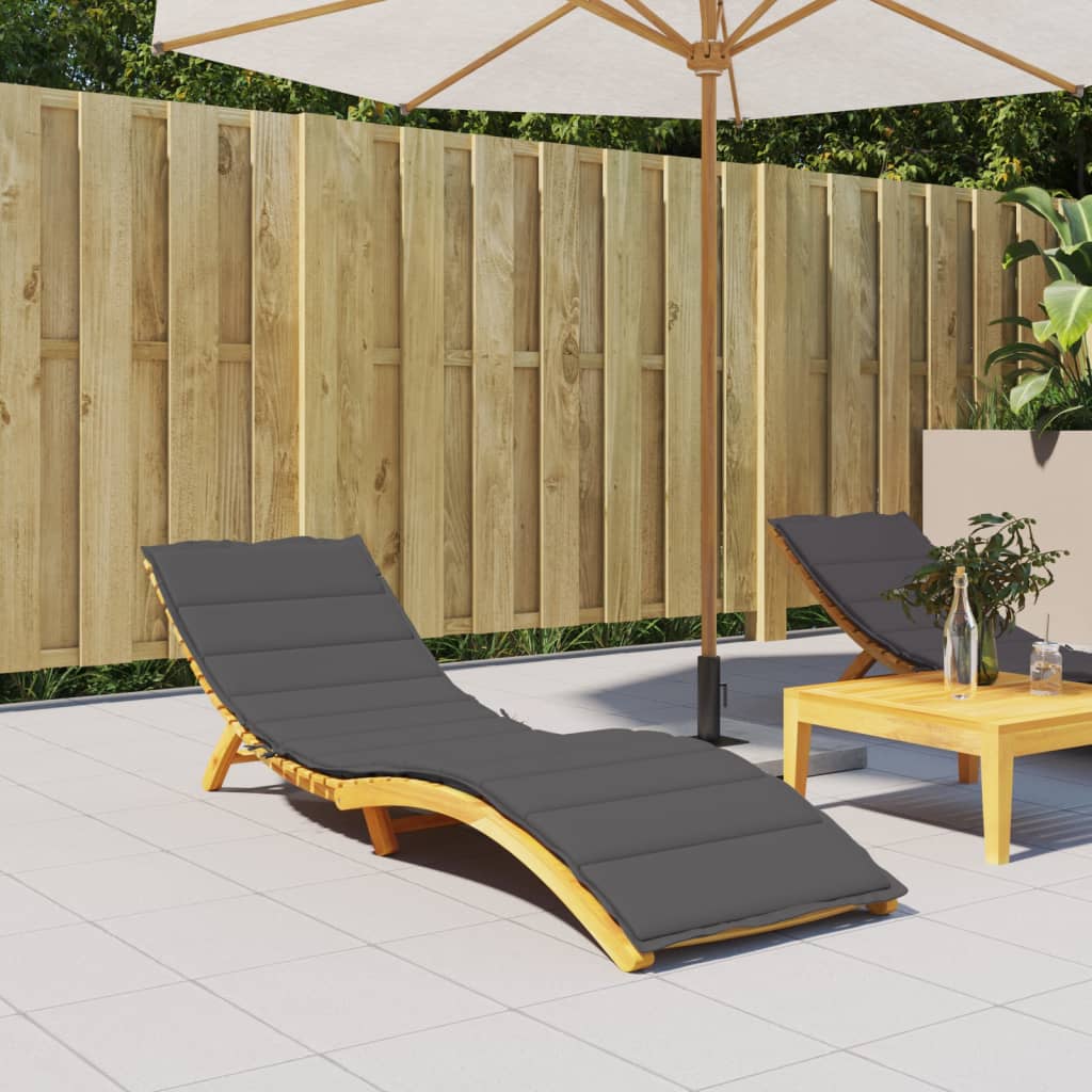 JUNG Vida Sonnenliegen-Auflage Anthrazit 200x70x3 cm Oxford-Gewebe
