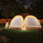 JUNG Vida Partyzelt mit LED und 4 Seitenwänden 3,6x3,6x2,3 m Grau&Orange