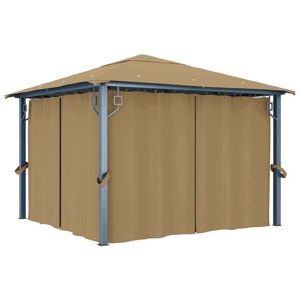 JUNG Vida Pavillon mit Vorhang 300x300 cm Taupe Aluminium