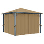 JUNG Vida Pavillon mit Vorhang 300x300 cm Taupe Aluminium