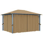 JUNG Vida Pavillon mit Vorhang 400x300 cm Taupe Aluminium