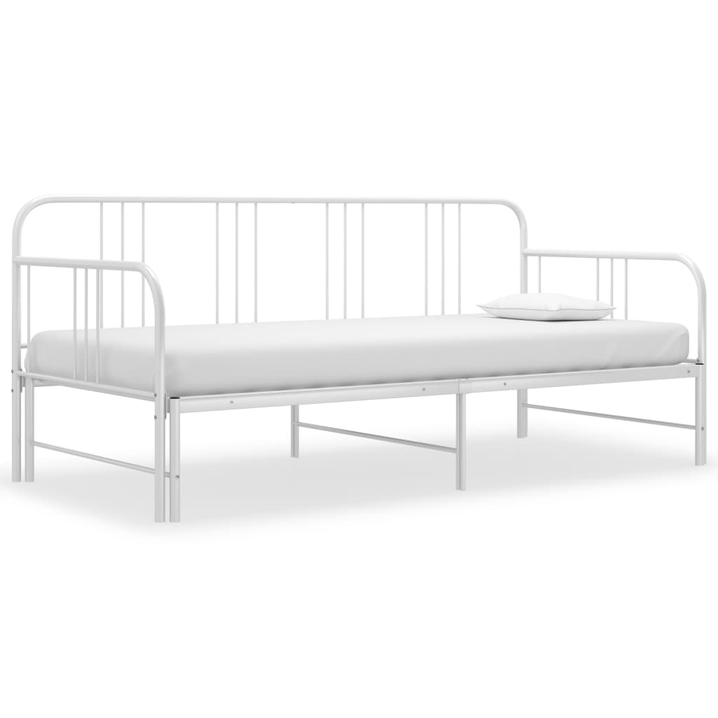JUNG Vida Ausziehsofa Bettgestell Weiß Metall 90x200 cm