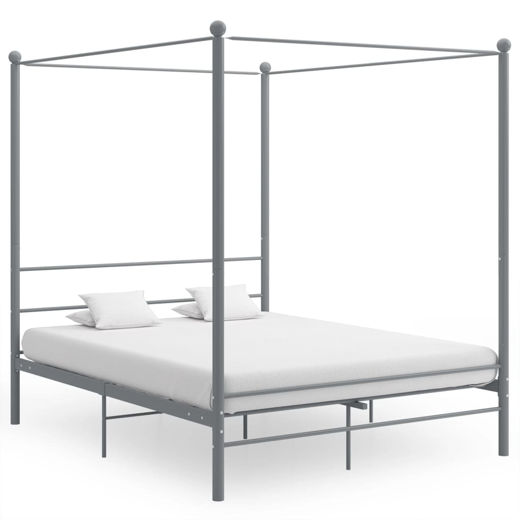 JUNG Vida Himmelbett Grau Metall 160x200 cm