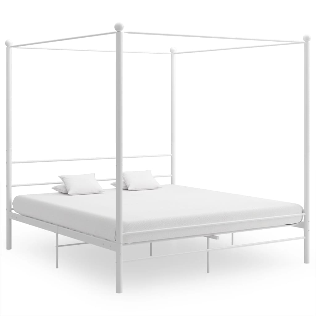 JUNG Vida Himmelbett Weiß Metall 200x200 cm