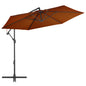 JUNG Vida Ampelschirm mit Aluminium-Mast 300 cm Terrakotta