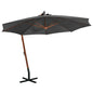 JUNG Vida Ampelschirm mit Mast Anthrazit 3,5x2,9 m Massivholz Tanne