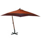 JUNG Vida Ampelschirm mit Mast Terrakotta 3x3 m Massivholz Tanne