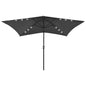 JUNG Vida Sonnenschirm mit LEDs und Stahl-Mast Anthrazit 2x3 m