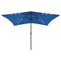 JUNG Vida Sonnenschirm mit LEDs und Stahl-Mast Azurblau 2x3 m