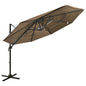 JUNG Vida Sonnenschirm mit Aluminium-Mast 4-lagig Taupe 3x3 m
