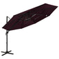 JUNG Vida Sonnenschirm mit Aluminium-Mast 4-lagig Bordeauxrot 3x3 m