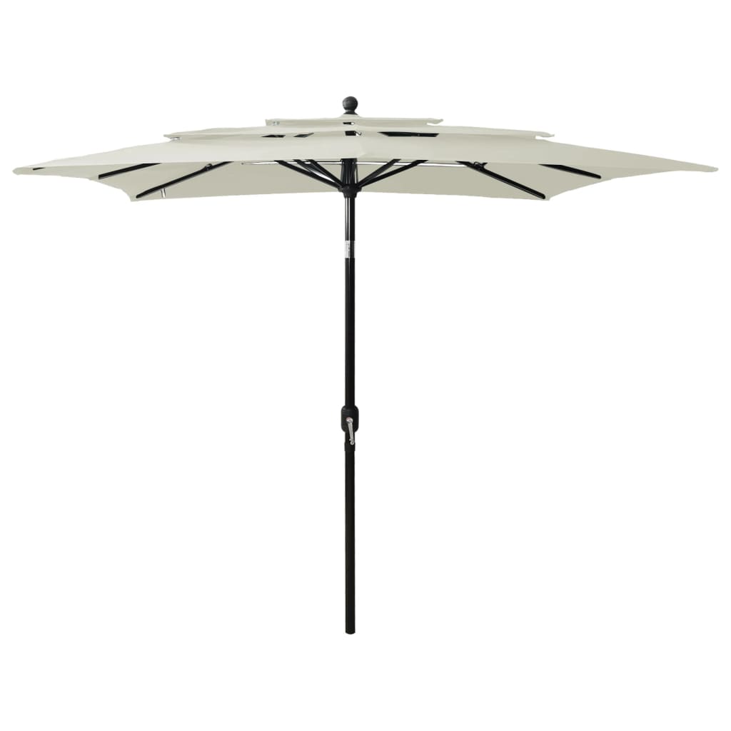 JUNG Vida Sonnenschirm mit Aluminium-Mast 3-lagig Sandfarben 2,5x2,5 m