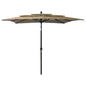 JUNG Vida Sonnenschirm mit Aluminium-Mast 3-lagig Taupe 2,5x2,5 m