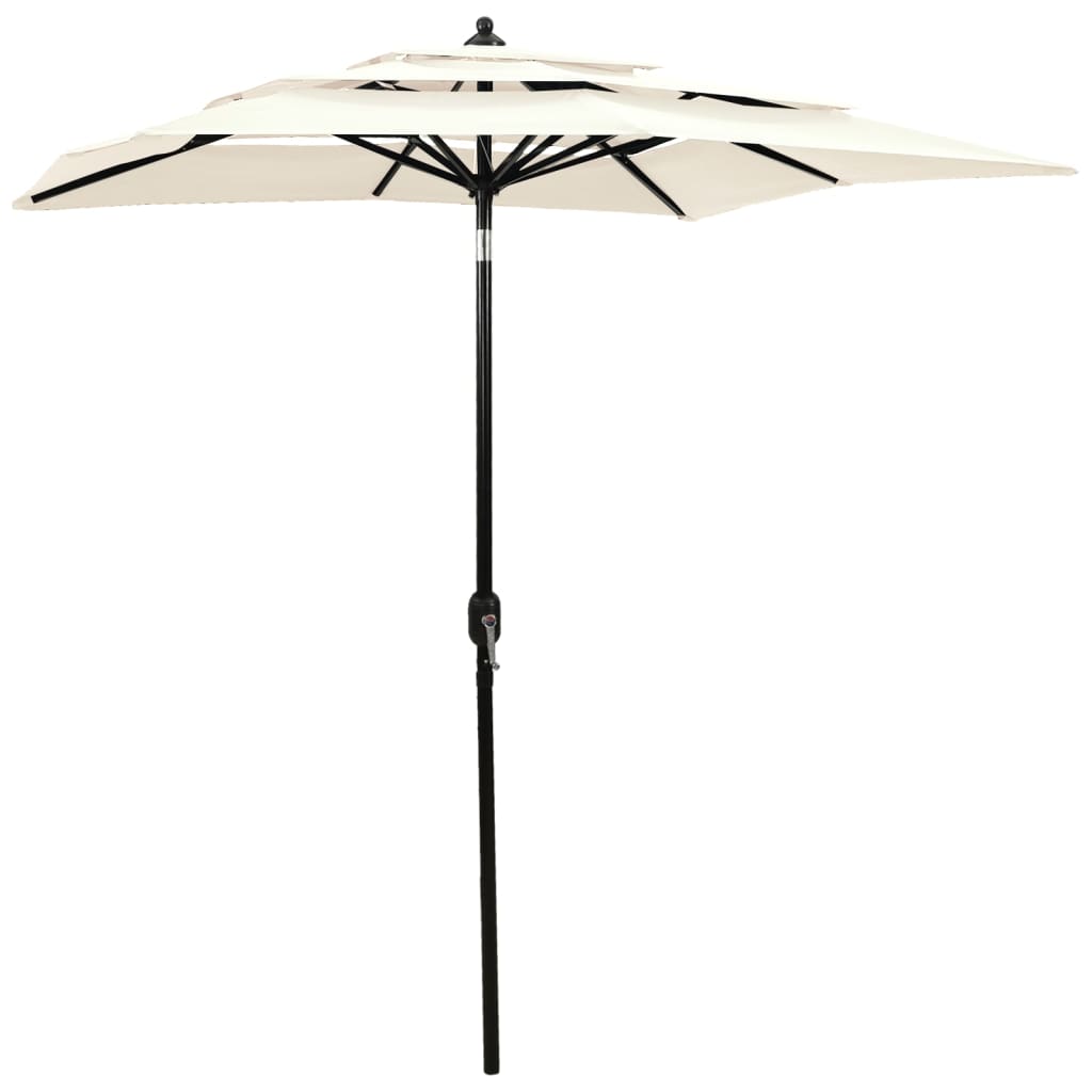 JUNG Vida Sonnenschirm mit Aluminium-Mast 3-lagig Sandfarben 2x2 m