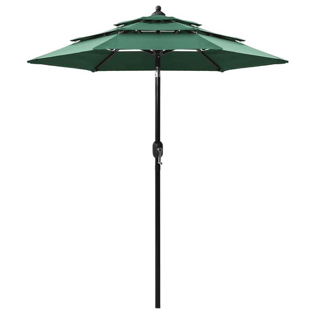 JUNG Vida Sonnenschirm mit Aluminium-Mast 3-lagig Grün 2 m