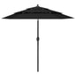JUNG Vida Sonnenschirm mit Aluminium-Mast 3-lagig Schwarz 2,5 m