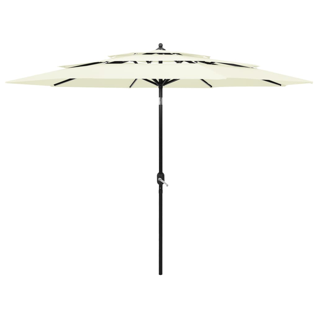 JUNG Vida Sonnenschirm mit Aluminium-Mast 3-lagig Sandfarbe 3 m