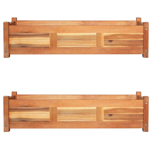 JUNG Vida Garten-Hochbeete 2 Stk. Akazienholz 100x30x25 cm