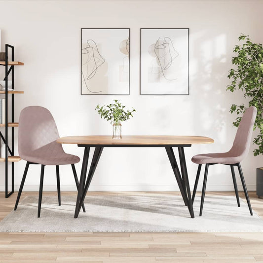 JUNG Vida Esszimmerstühle 2 Stk. Rosa Samt