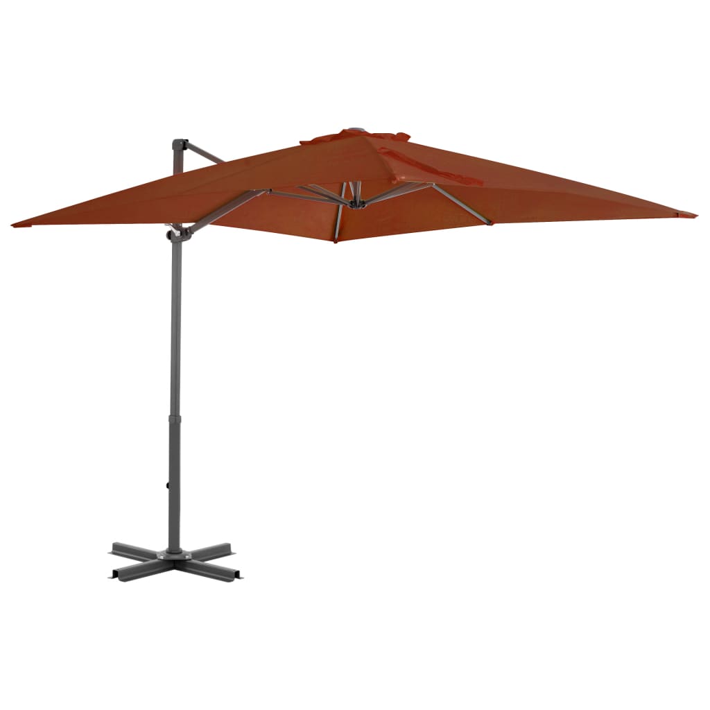 JUNG Vida Ampelschirm mit Aluminium-Mast 250x250 cm Terrakotta