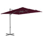 JUNG Vida Ampelschirm mit Stahl-Mast 250x250 cm Bordeauxrot