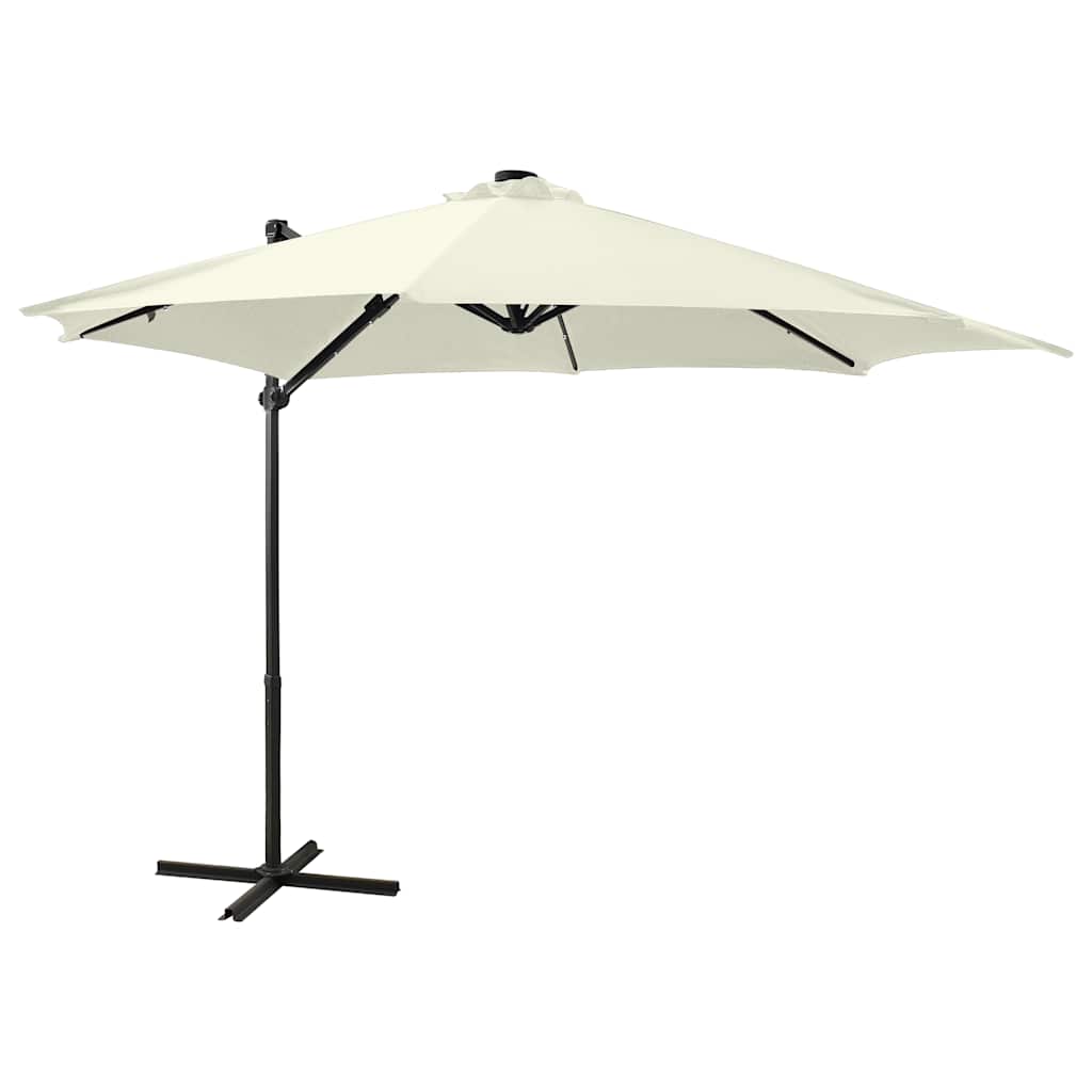 JUNG Vida Ampelschirm mit LED-Beleuchtung 300 cm Sandweiß