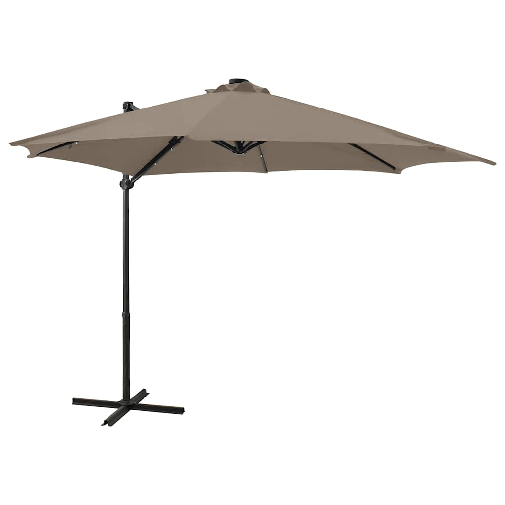 JUNG Vida Ampelschirm mit LED-Beleuchtung 300 cm Taupe