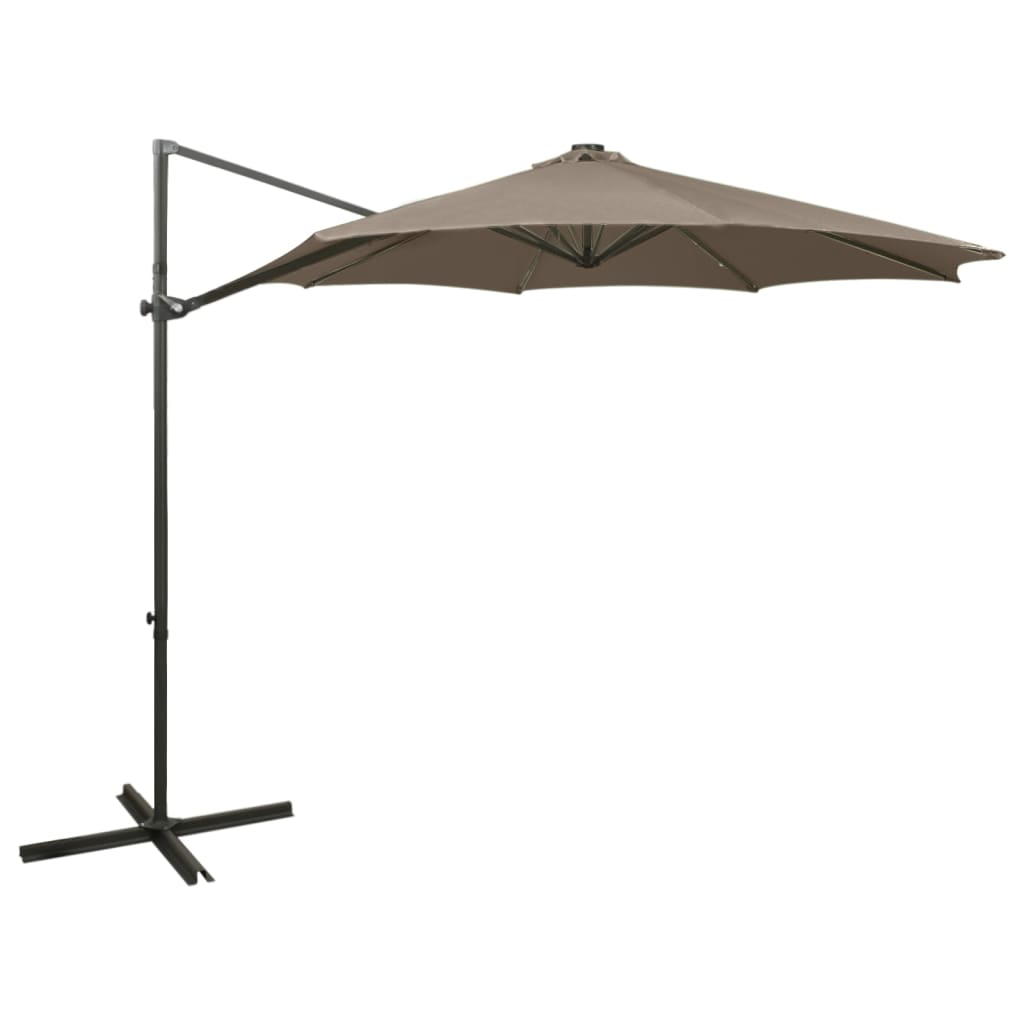 JUNG Vida Ampelschirm mit LED-Beleuchtung 300 cm Taupe