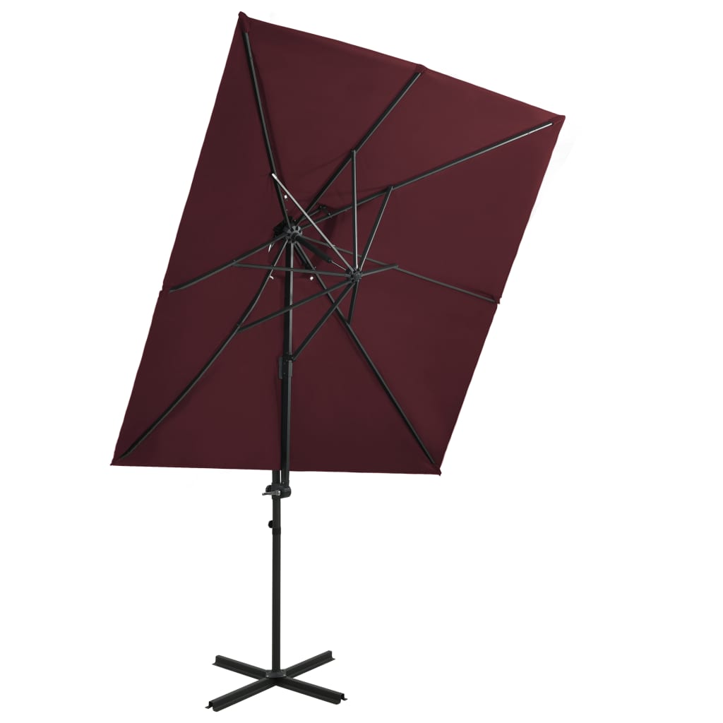 JUNG Vida Ampelschirm mit Lüftung 250x250 cm Bordeauxrot