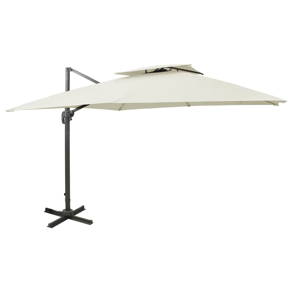 JUNG Vida Ampelschirm mit Doppeldach 300 x 300 cm Sand