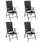 JUNG Vida Gartenstühle 4 Stk. Poly Rattan Schwarz